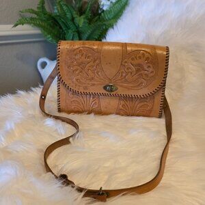Handmade Leather Purse, Genuine Leather Bag, Tooled Leather Purse